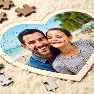 Heart-Shaped 200-Piece Photo Puzzle